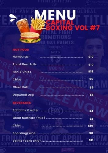 Boxing vol 7 menu